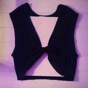 Women's Reversible Twist Cropped Sweater Tank Top